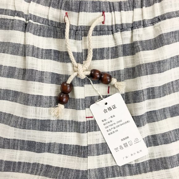 FASHION Brand Striped Bermuda Shorts M/L NWT Textured Cotton Pockets - Picture 5 of 8